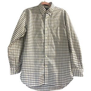 Lands End Supima Cotton No-Iron Button Up Shirt Size 15 x 32 EUC